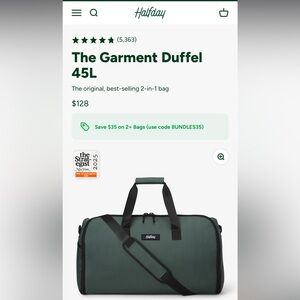 Halfday Forest Green 2-in-1 garment duffle